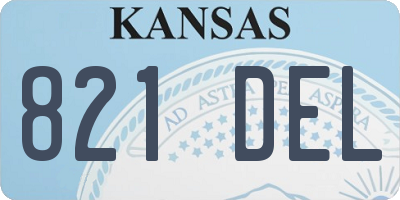 KS license plate 821DEL