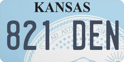 KS license plate 821DEN