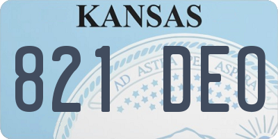 KS license plate 821DEO