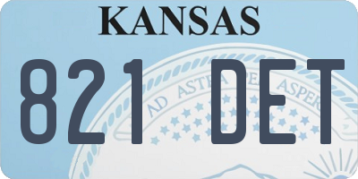 KS license plate 821DET