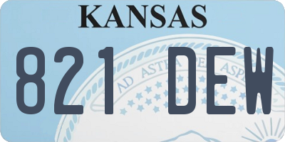 KS license plate 821DEW