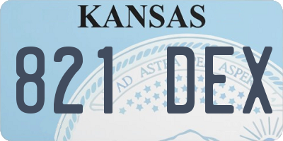 KS license plate 821DEX