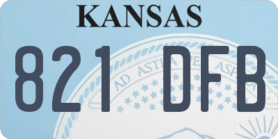 KS license plate 821DFB