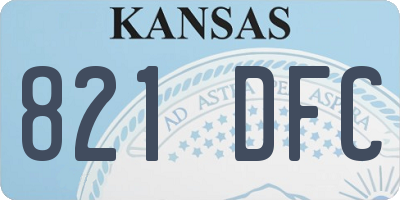 KS license plate 821DFC