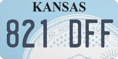 KS license plate 821DFF