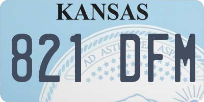 KS license plate 821DFM