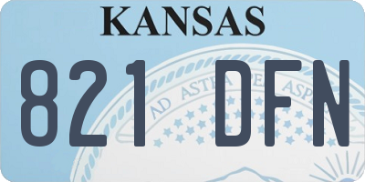 KS license plate 821DFN