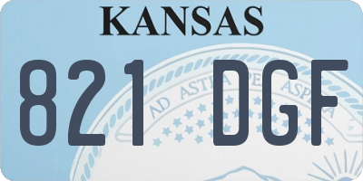 KS license plate 821DGF