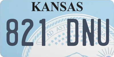 KS license plate 821DNU