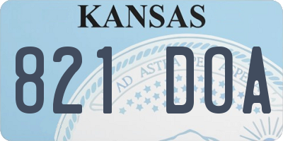 KS license plate 821DOA
