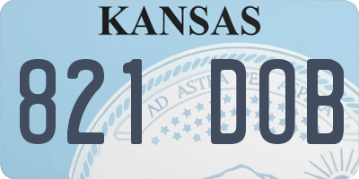 KS license plate 821DOB