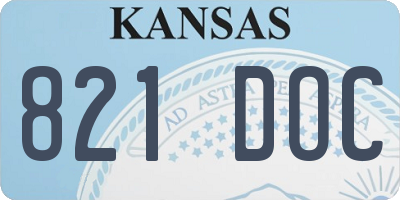 KS license plate 821DOC