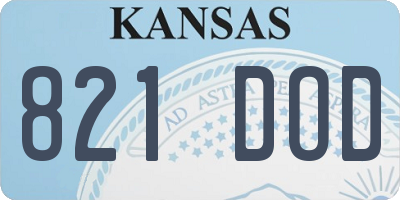 KS license plate 821DOD