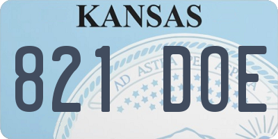 KS license plate 821DOE