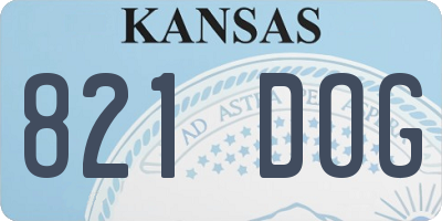 KS license plate 821DOG