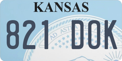 KS license plate 821DOK