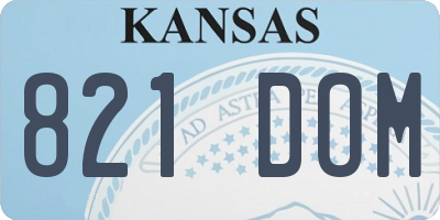 KS license plate 821DOM