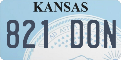 KS license plate 821DON