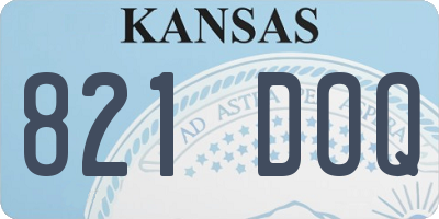 KS license plate 821DOQ