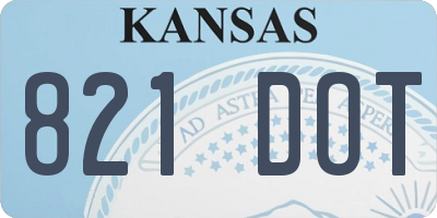 KS license plate 821DOT