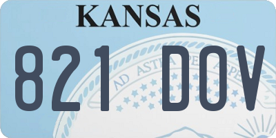 KS license plate 821DOV