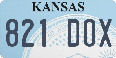 KS license plate 821DOX
