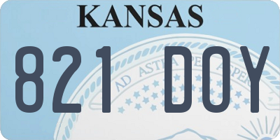 KS license plate 821DOY