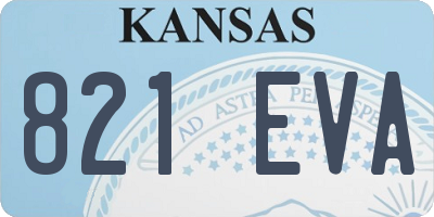 KS license plate 821EVA