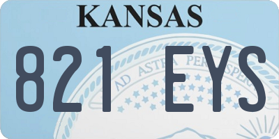 KS license plate 821EYS