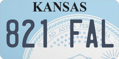 KS license plate 821FAL