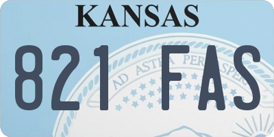 KS license plate 821FAS