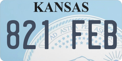 KS license plate 821FEB