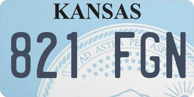 KS license plate 821FGN