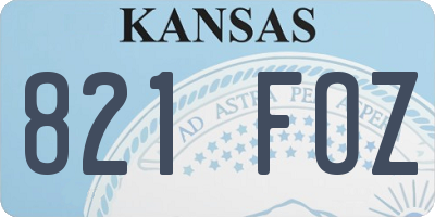 KS license plate 821FOZ