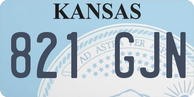 KS license plate 821GJN