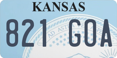 KS license plate 821GOA