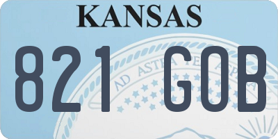 KS license plate 821GOB
