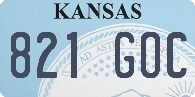 KS license plate 821GOC