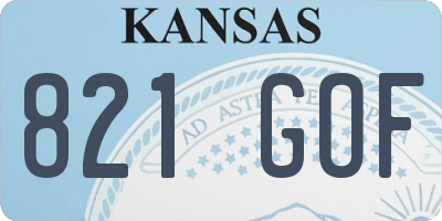 KS license plate 821GOF