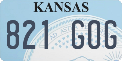 KS license plate 821GOG