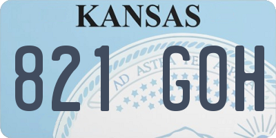 KS license plate 821GOH