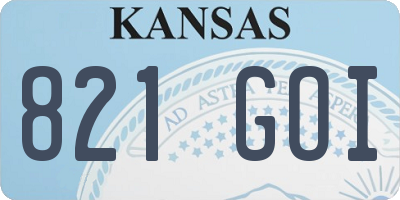 KS license plate 821GOI