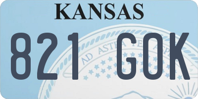 KS license plate 821GOK