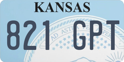 KS license plate 821GPT