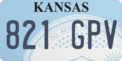 KS license plate 821GPV