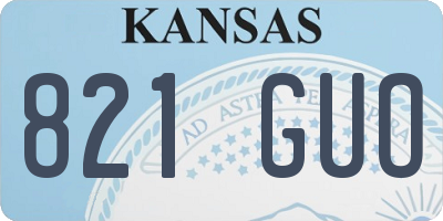 KS license plate 821GUO