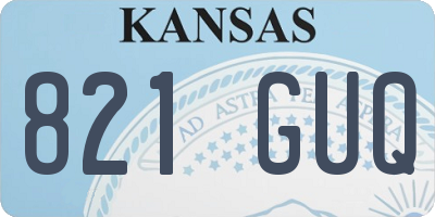 KS license plate 821GUQ