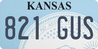 KS license plate 821GUS