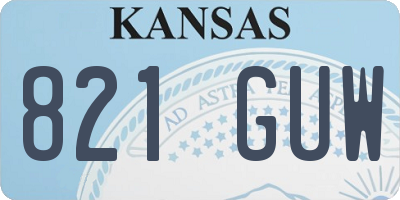 KS license plate 821GUW