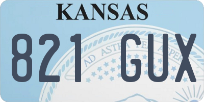 KS license plate 821GUX